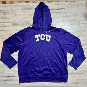 Nike Texas Christian University TCU Hoodie Men's XXL Purple Therma Fit